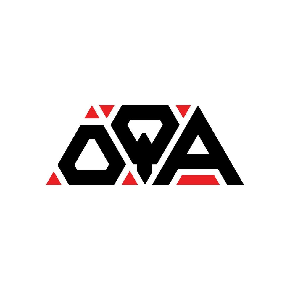 diseño de logotipo de letra triangular oqa con forma de triángulo. monograma de diseño del logotipo del triángulo oqa. plantilla de logotipo de vector de triángulo oqa con color rojo. logotipo triangular oqa logotipo simple, elegante y lujoso. oqa