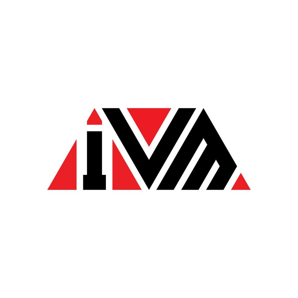 IVM triangle letter logo design with triangle shape. IVM triangle logo design monogram. IVM triangle vector logo template with red color. IVM triangular logo Simple, Elegant, and Luxurious Logo. IVM