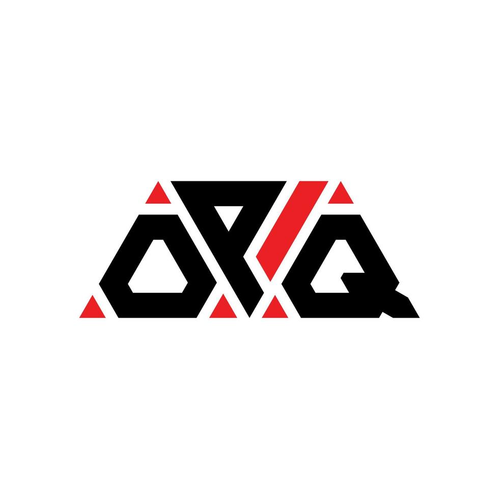 diseño de logotipo de letra triangular opq con forma de triángulo. monograma de diseño de logotipo de triángulo opq. plantilla de logotipo de vector de triángulo opq con color rojo. logotipo triangular opq logotipo simple, elegante y lujoso. opq