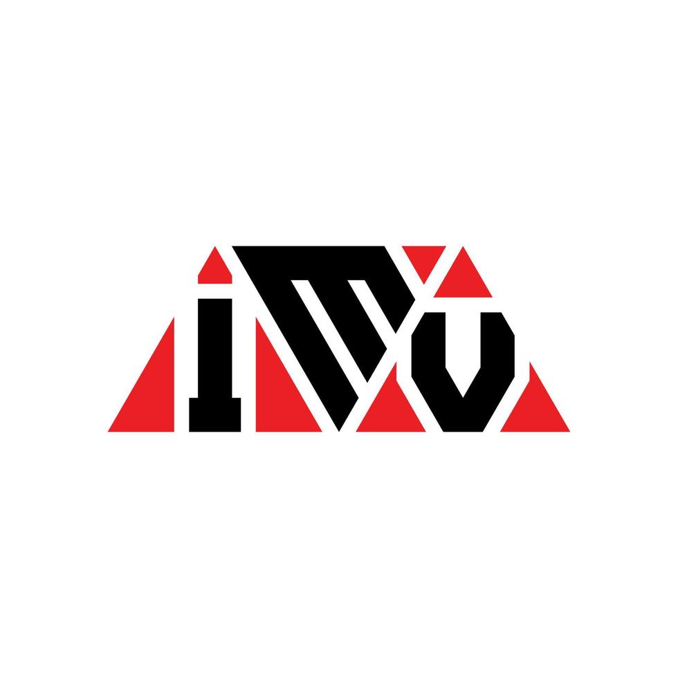 IMV triangle letter logo design with triangle shape. IMV triangle logo design monogram. IMV triangle vector logo template with red color. IMV triangular logo Simple, Elegant, and Luxurious Logo. IMV