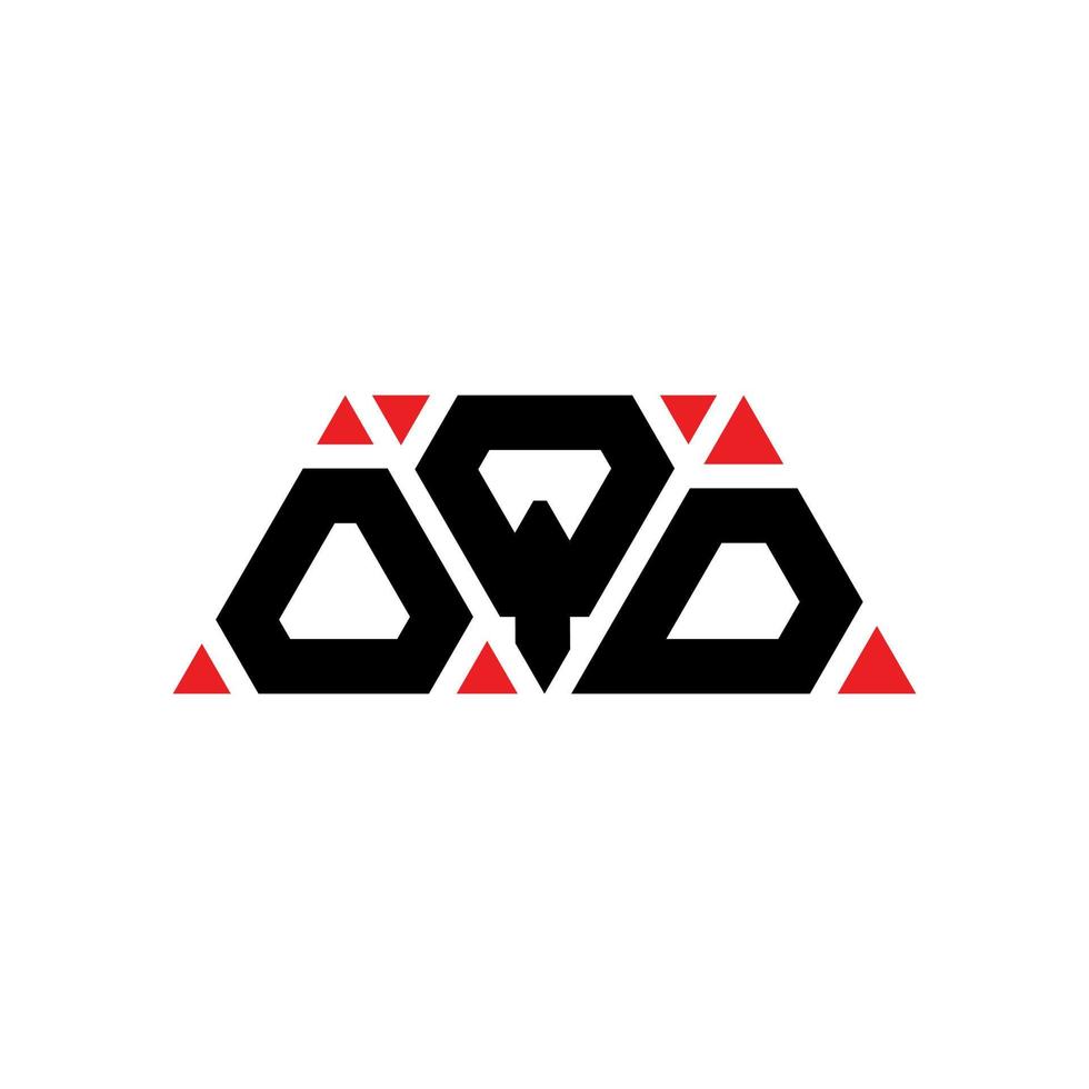 diseño de logotipo de letra triangular oqd con forma de triángulo. monograma de diseño de logotipo de triángulo oqd. plantilla de logotipo de vector de triángulo oqd con color rojo. logotipo triangular oqd logotipo simple, elegante y lujoso. oqd