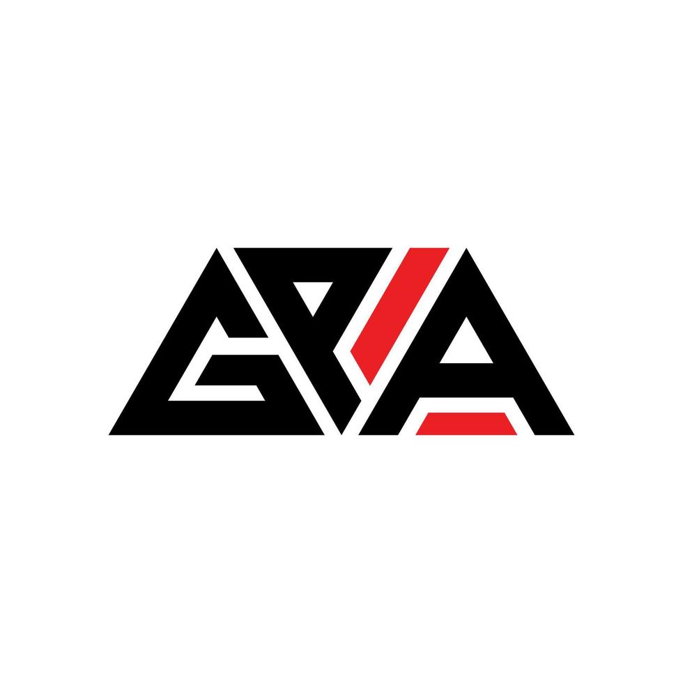 diseño de logotipo de letra triangular gpa con forma de triángulo. monograma de diseño del logotipo del triángulo gpa. plantilla de logotipo de vector de triángulo gpa con color rojo. logo triangular gpa logo simple, elegante y lujoso. gpa