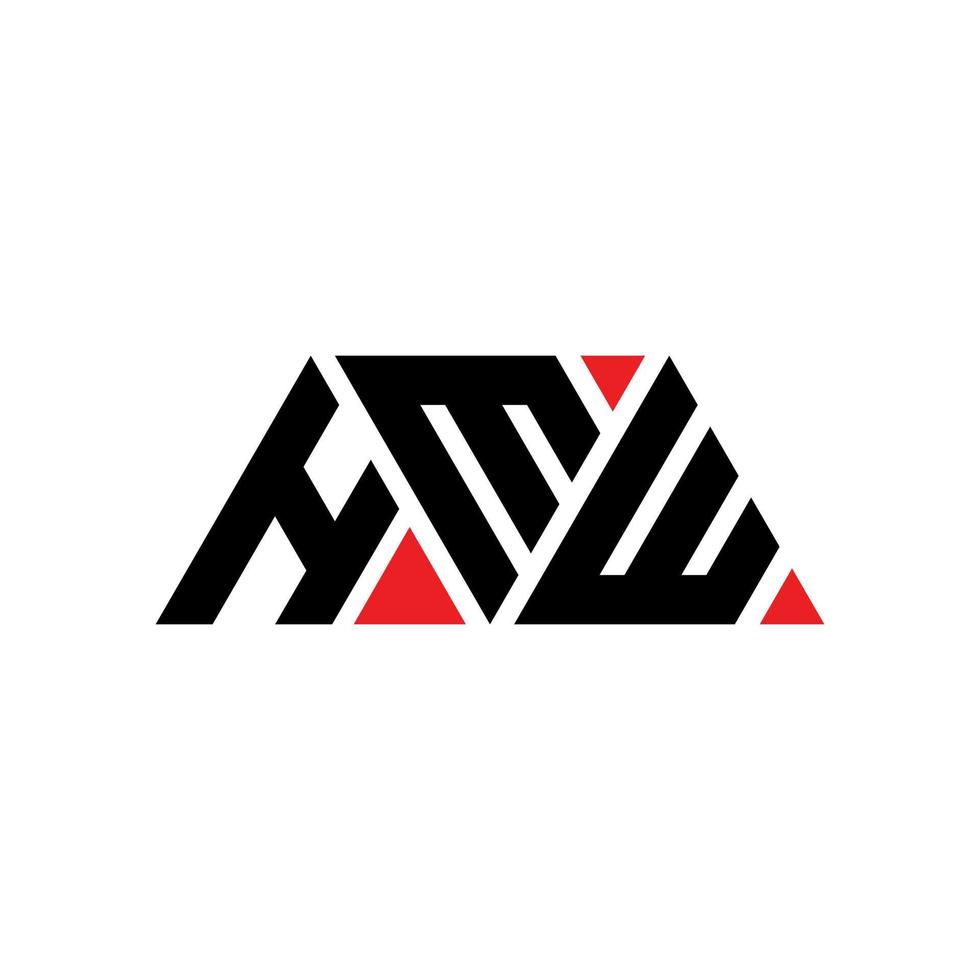 diseño de logotipo de letra de triángulo hmw con forma de triángulo. monograma de diseño de logotipo de triángulo hmw. plantilla de logotipo de vector de triángulo hmw con color rojo. logotipo triangular hmw logotipo simple, elegante y lujoso. mmm