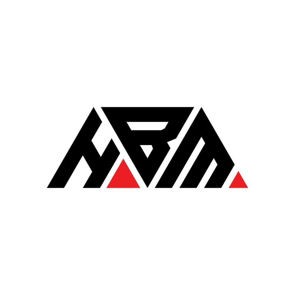 HBM triangle letter logo design with triangle shape. HBM triangle logo design monogram. HBM triangle vector logo template with red color. HBM triangular logo Simple, Elegant, and Luxurious Logo. HBM