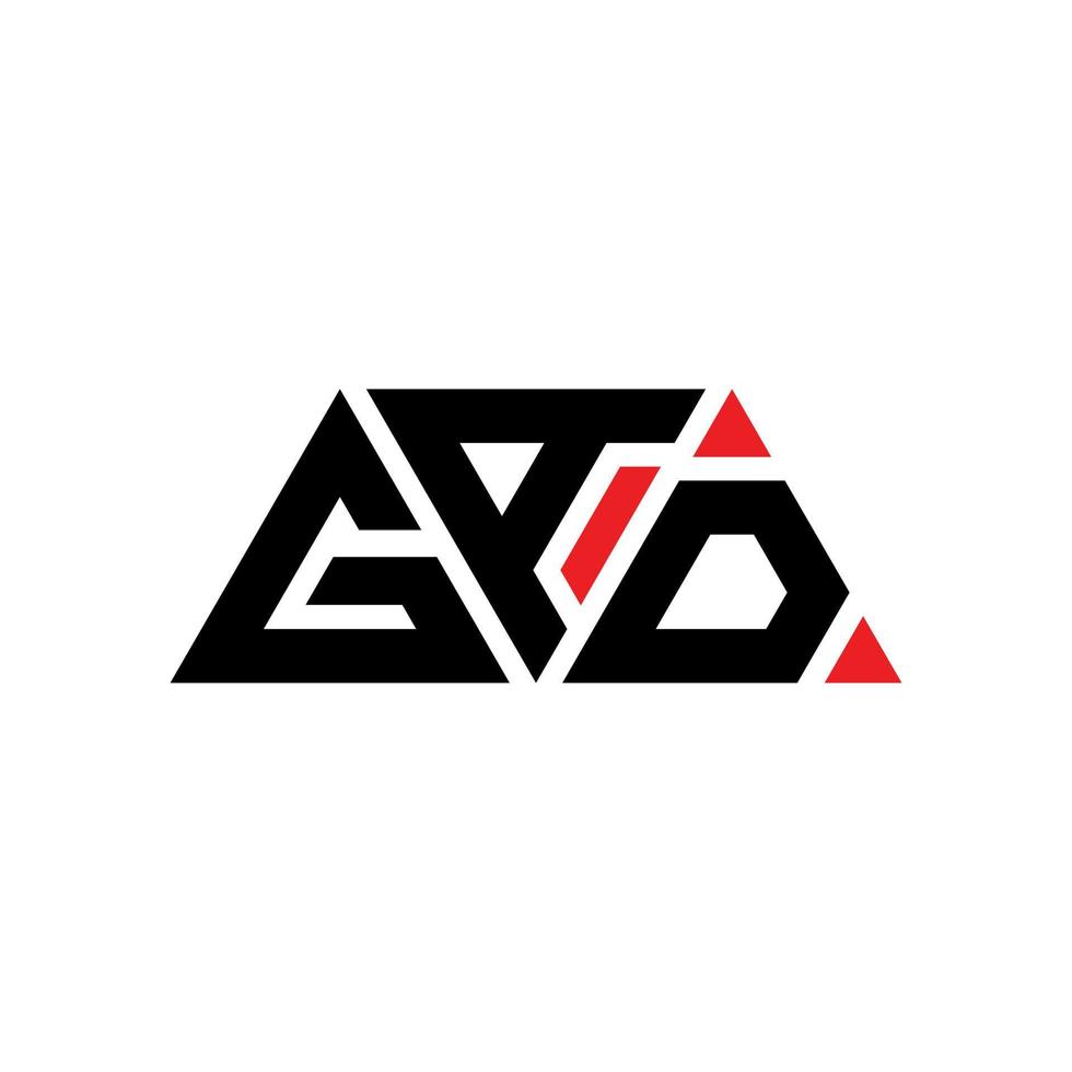 diseño de logotipo de letra triangular gad con forma de triángulo. monograma de diseño de logotipo de triángulo de gad. plantilla de logotipo de vector de triángulo de gad con color rojo. logo triangular gad logo simple, elegante y lujoso. Dios