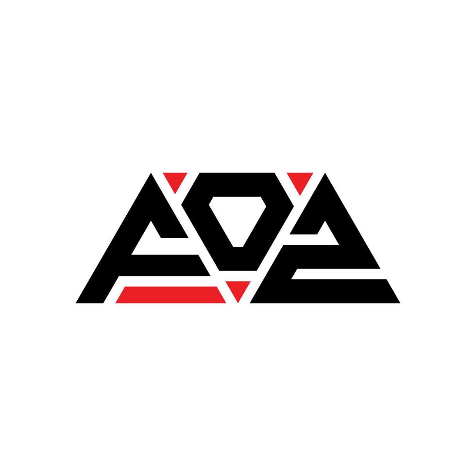 FOZ triangle letter logo design with triangle shape. FOZ triangle logo design monogram. FOZ triangle vector logo template with red color. FOZ triangular logo Simple, Elegant, and Luxurious Logo. FOZ