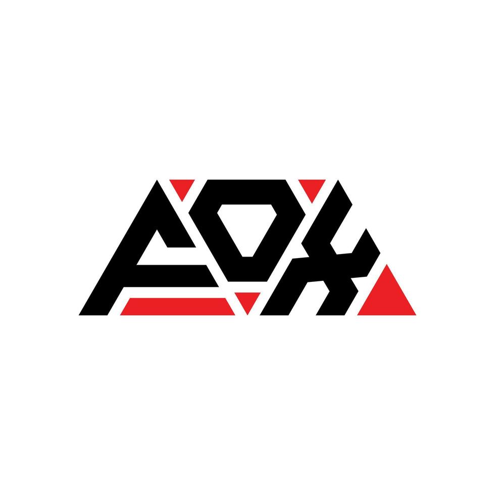 FOX triangle letter logo design with triangle shape. FOX triangle logo design monogram. FOX triangle vector logo template with red color. FOX triangular logo Simple, Elegant, and Luxurious Logo. FOX
