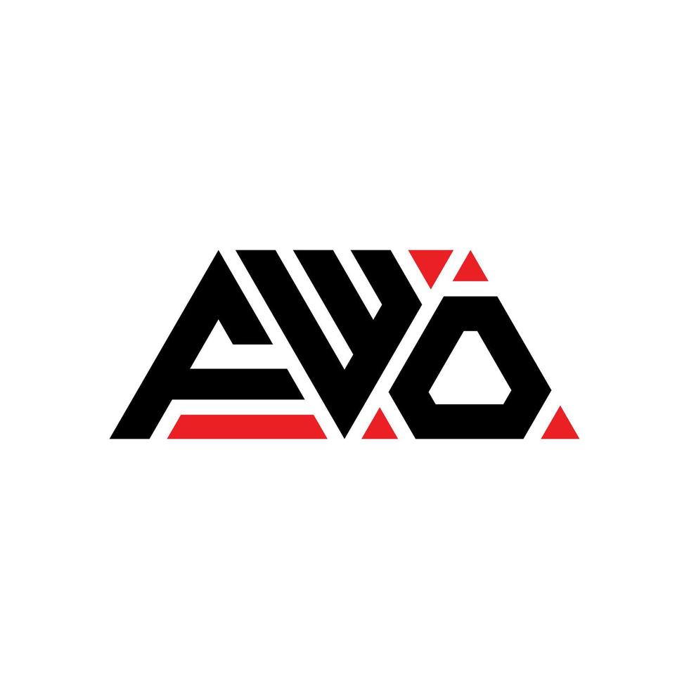 fwo diseño de logotipo de letra triangular con forma de triángulo. monograma de diseño de logotipo de triángulo fwo. fwo plantilla de logotipo de vector de triángulo con color rojo. logotipo triangular fwo logotipo simple, elegante y lujoso. dos