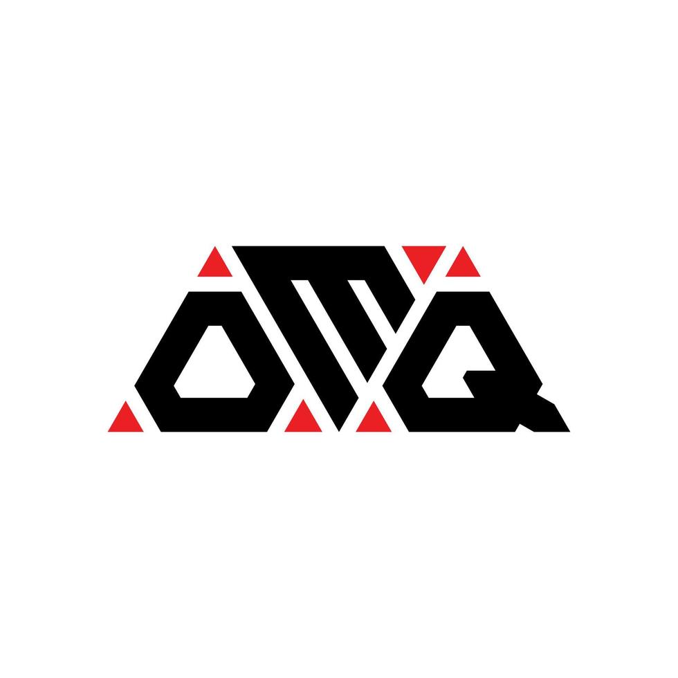 diseño de logotipo de letra triangular omq con forma de triángulo. monograma de diseño de logotipo de triángulo omq. plantilla de logotipo de vector de triángulo omq con color rojo. logotipo triangular omq logotipo simple, elegante y lujoso. omq