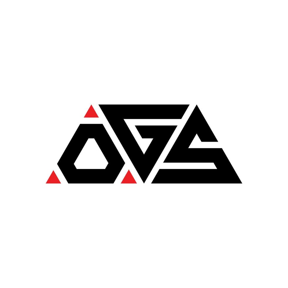 diseño de logotipo de letra triangular ogs con forma de triángulo. monograma de diseño de logotipo de triángulo ogs. plantilla de logotipo de vector de triángulo ogs con color rojo. logo triangular ogs logo simple, elegante y lujoso. ogs