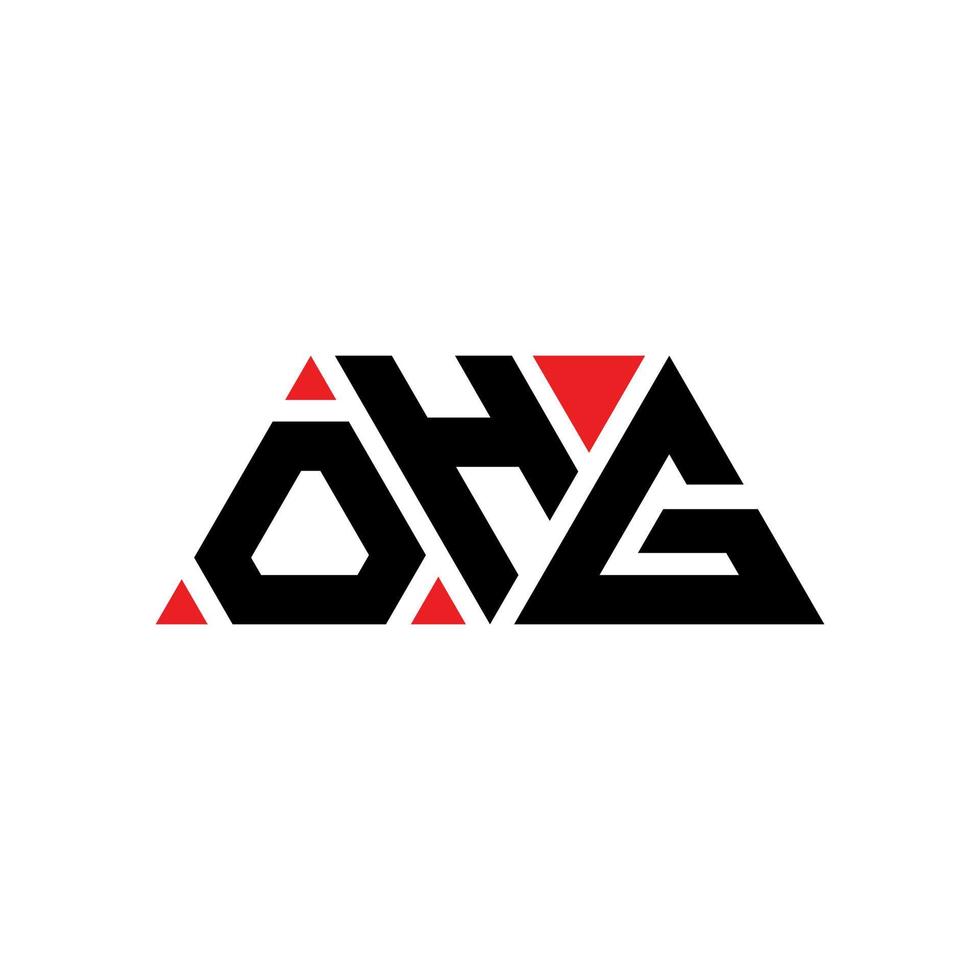 OHG triangle letter logo design with triangle shape. OHG triangle logo design monogram. OHG triangle vector logo template with red color. OHG triangular logo Simple, Elegant, and Luxurious Logo. OHG