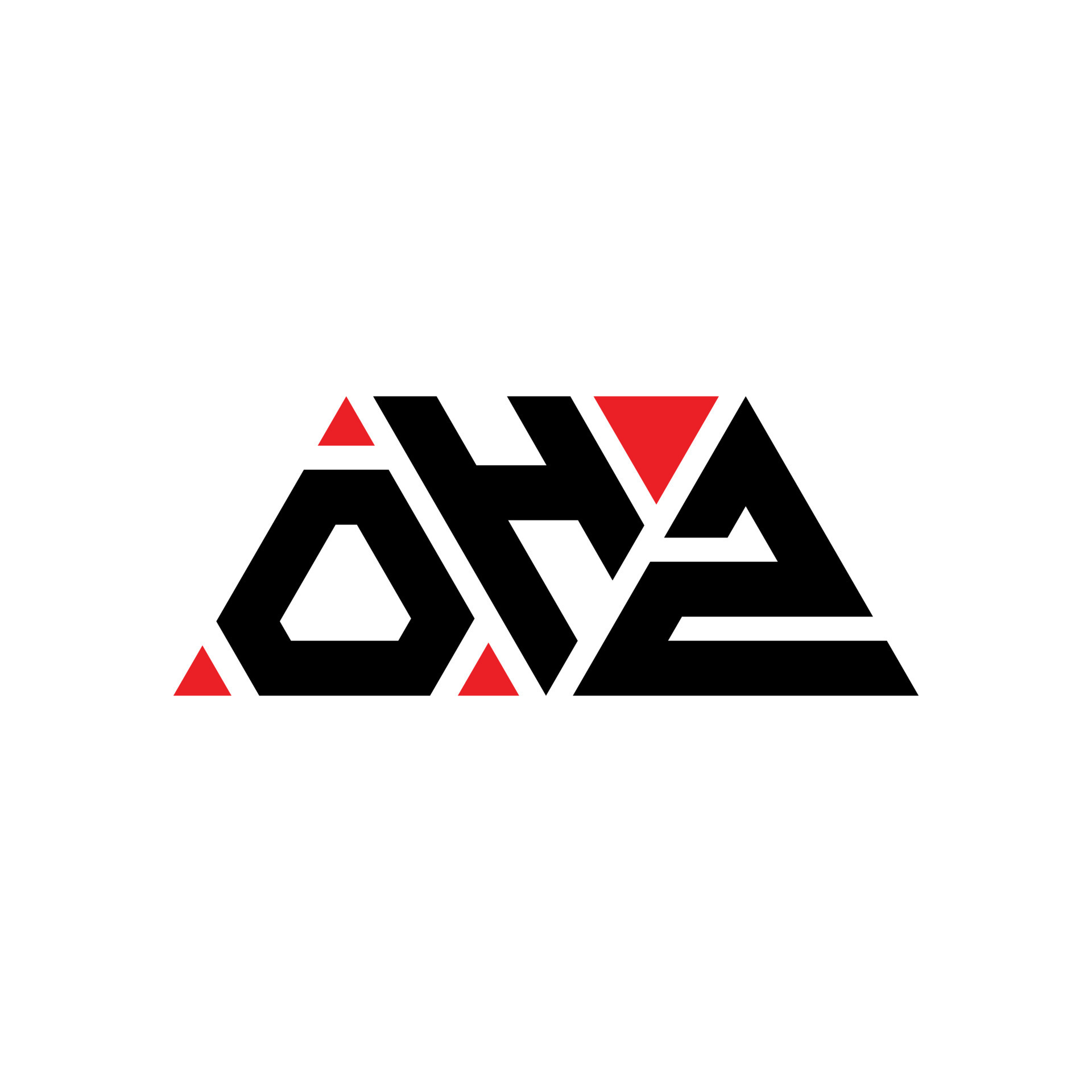OHZ triangle letter logo design with triangle shape. OHZ triangle logo