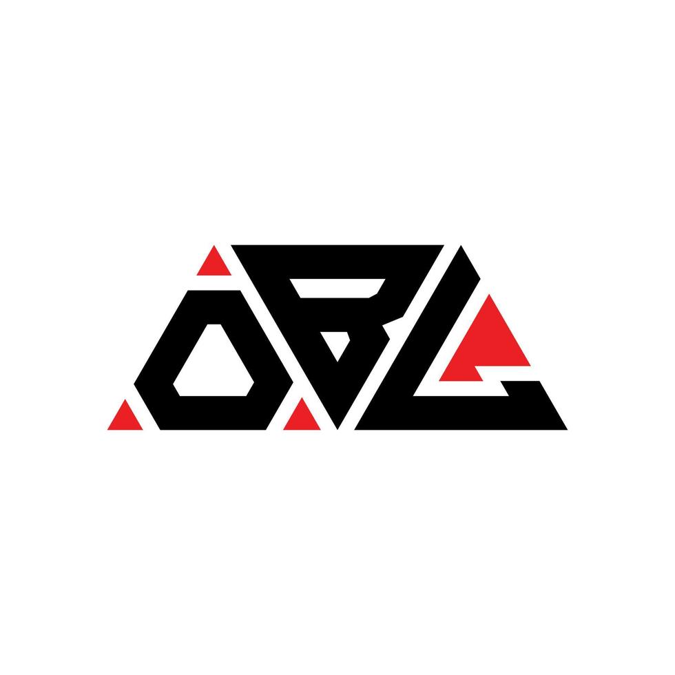 diseño de logotipo de letra triangular obl con forma de triángulo. monograma de diseño de logotipo de triángulo obl. plantilla de logotipo de vector de triángulo obl con color rojo. logotipo triangular obl logotipo simple, elegante y lujoso. obl