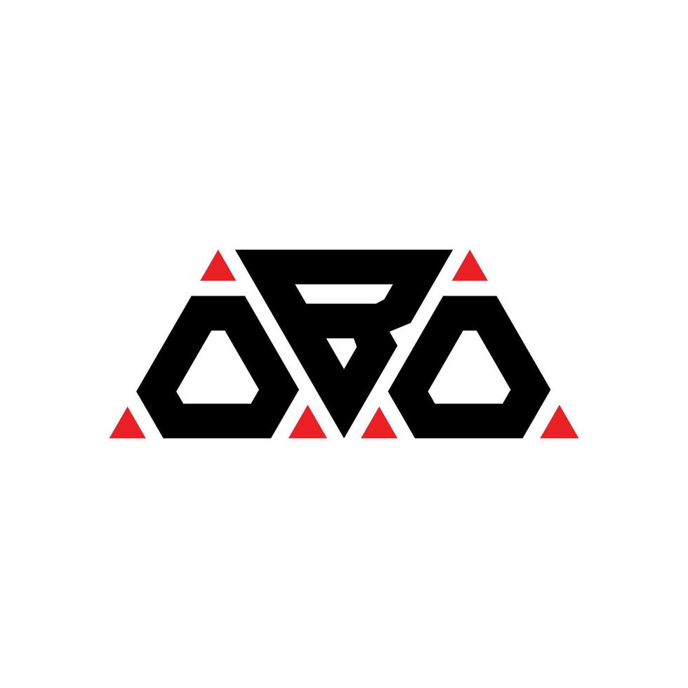 diseño de logotipo de letra de triángulo obo con forma de triángulo. monograma de diseño del logotipo del triángulo obo. plantilla de logotipo de vector de triángulo obo con color rojo. logotipo triangular obo logotipo simple, elegante y lujoso. obo