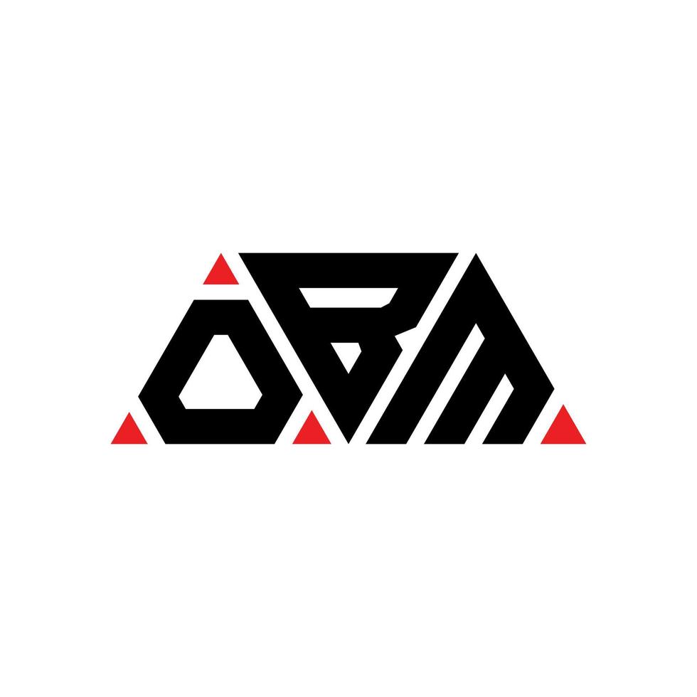 OBM triangle letter logo design with triangle shape. OBM triangle logo design monogram. OBM triangle vector logo template with red color. OBM triangular logo Simple, Elegant, and Luxurious Logo. OBM
