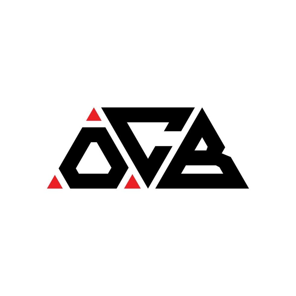 diseño de logotipo de letra de triángulo ocb con forma de triángulo. monograma de diseño de logotipo de triángulo ocb. plantilla de logotipo de vector de triángulo ocb con color rojo. logotipo triangular ocb logotipo simple, elegante y lujoso. ocb