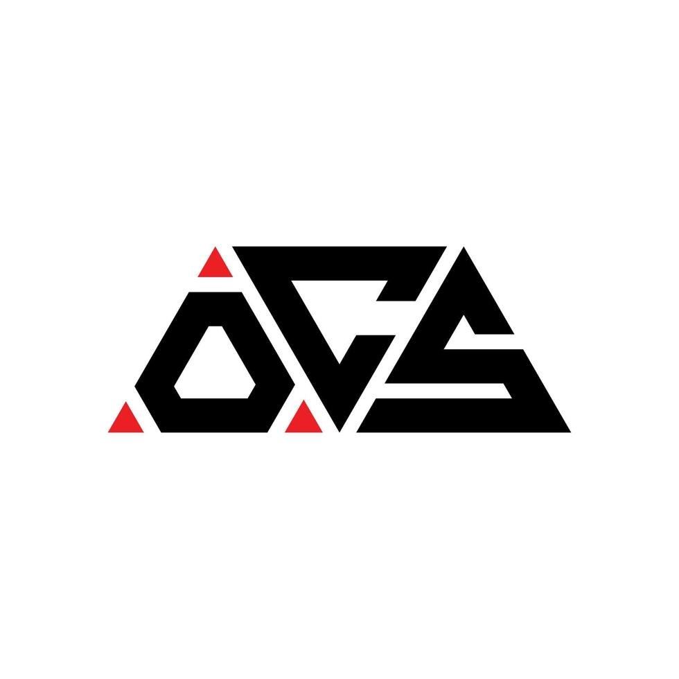 diseño de logotipo de letra triangular ocs con forma de triángulo. monograma de diseño de logotipo de triángulo ocs. plantilla de logotipo de vector de triángulo ocs con color rojo. logo triangular ocs logo simple, elegante y lujoso. jefes