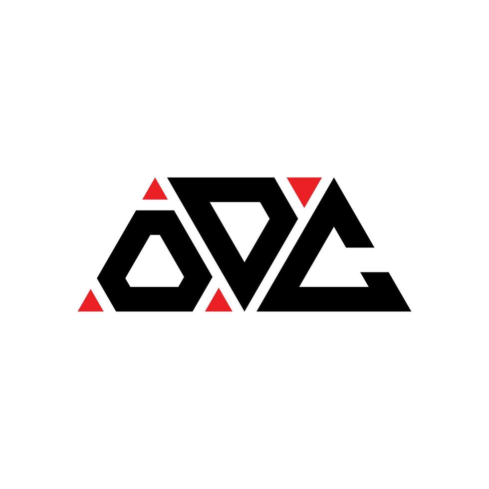 ODC triangle letter logo design with triangle shape. ODC triangle logo design monogram. ODC triangle vector logo template with red color. ODC triangular logo Simple, Elegant, and Luxurious Logo. ODC