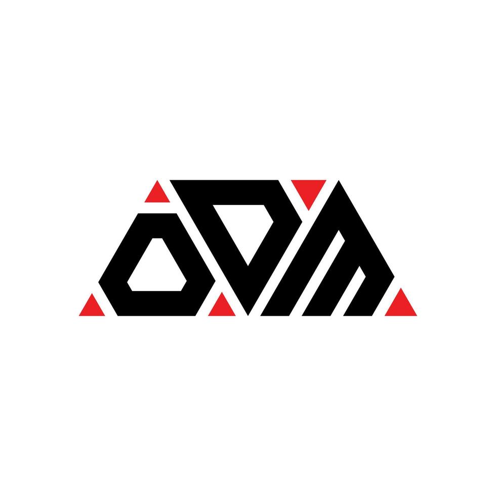 diseño de logotipo de letra de triángulo odm con forma de triángulo. monograma de diseño de logotipo de triángulo odm. plantilla de logotipo de vector de triángulo odm con color rojo. logotipo triangular odm logotipo simple, elegante y lujoso. extraño