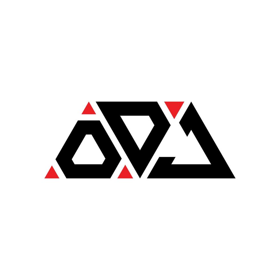 diseño de logotipo de letra triangular odj con forma de triángulo. monograma de diseño del logotipo del triángulo odj. plantilla de logotipo de vector de triángulo odj con color rojo. logotipo triangular odj logotipo simple, elegante y lujoso. odj