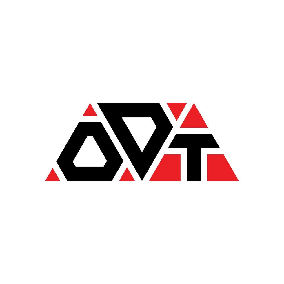 diseño de logotipo de letra de triángulo odt con forma de triángulo. monograma de diseño de logotipo de triángulo odt. plantilla de logotipo de vector de triángulo odt con color rojo. logo triangular odt logo simple, elegante y lujoso. impar