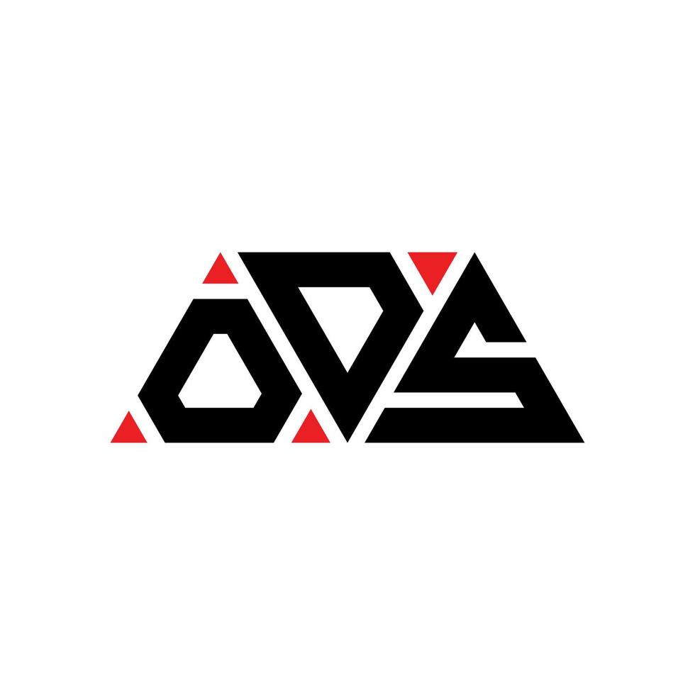 diseño de logotipo de letra triangular ods con forma de triángulo. monograma de diseño de logotipo de triángulo ods. plantilla de logotipo de vector de triángulo ods con color rojo. logo triangular ods logo simple, elegante y lujoso. ods