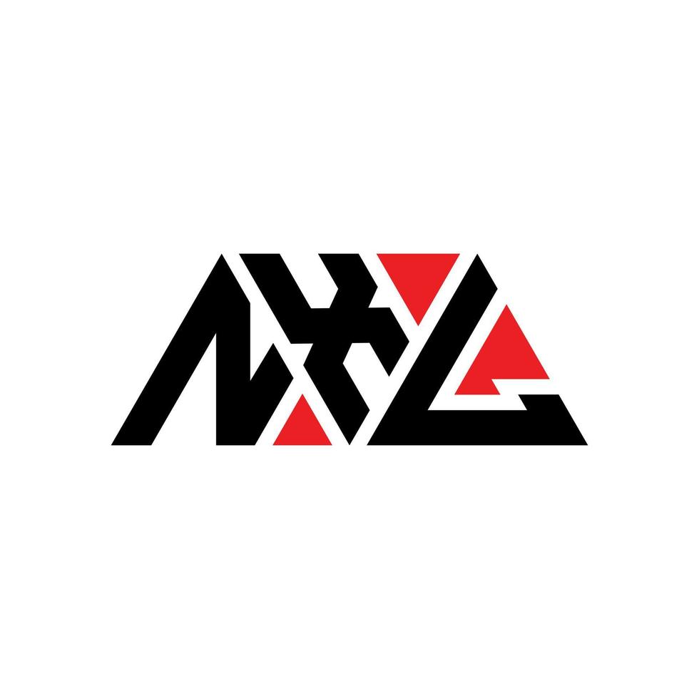 Diseño de logotipo de letra triangular nxl con forma de triángulo. monograma de diseño de logotipo de triángulo nxl. plantilla de logotipo de vector de triángulo nxl con color rojo. logotipo triangular nxl logotipo simple, elegante y lujoso. nxl