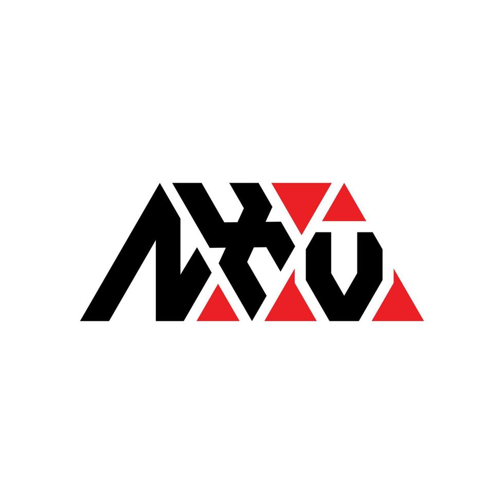 Diseño de logotipo de letra triangular nxv con forma de triángulo. monograma de diseño del logotipo del triángulo nxv. plantilla de logotipo de vector de triángulo nxv con color rojo. logotipo triangular nxv logotipo simple, elegante y lujoso. nxv