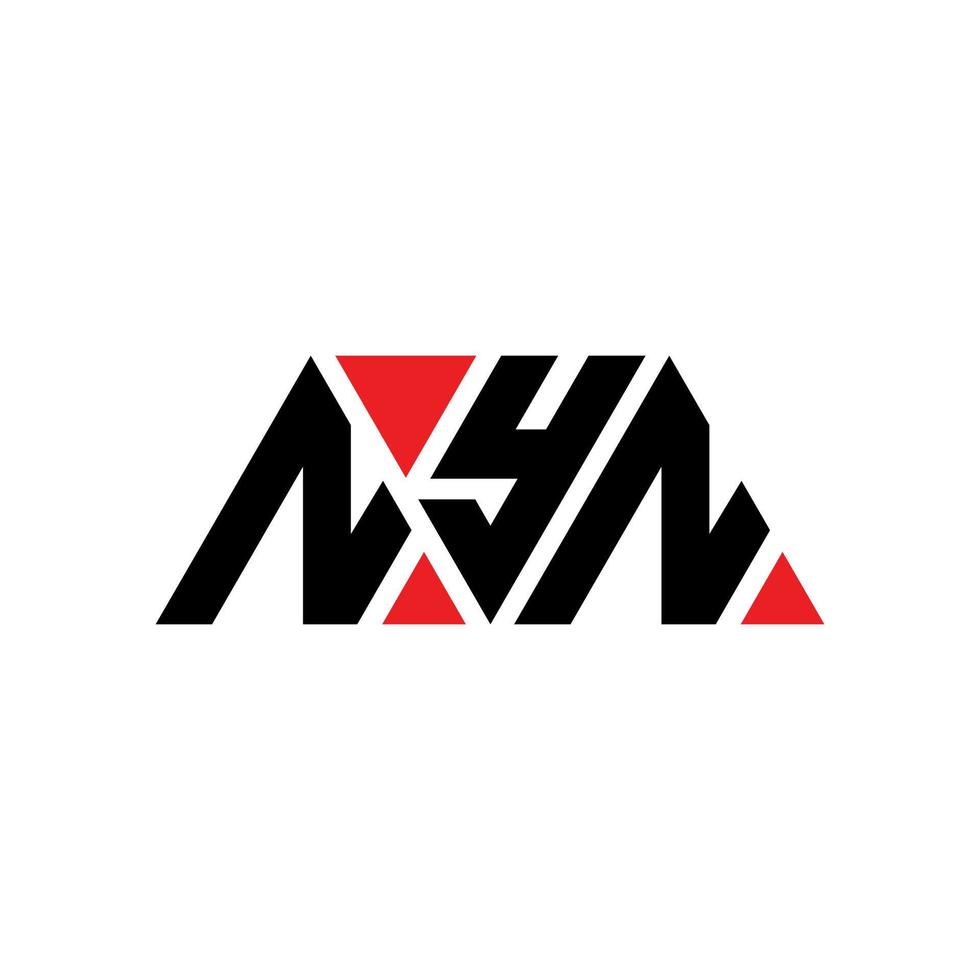 diseño de logotipo de letra de triángulo nyn con forma de triángulo. monograma de diseño de logotipo de triángulo nyn. plantilla de logotipo de vector de triángulo nyn con color rojo. logo triangular nyn logo simple, elegante y lujoso. nyn