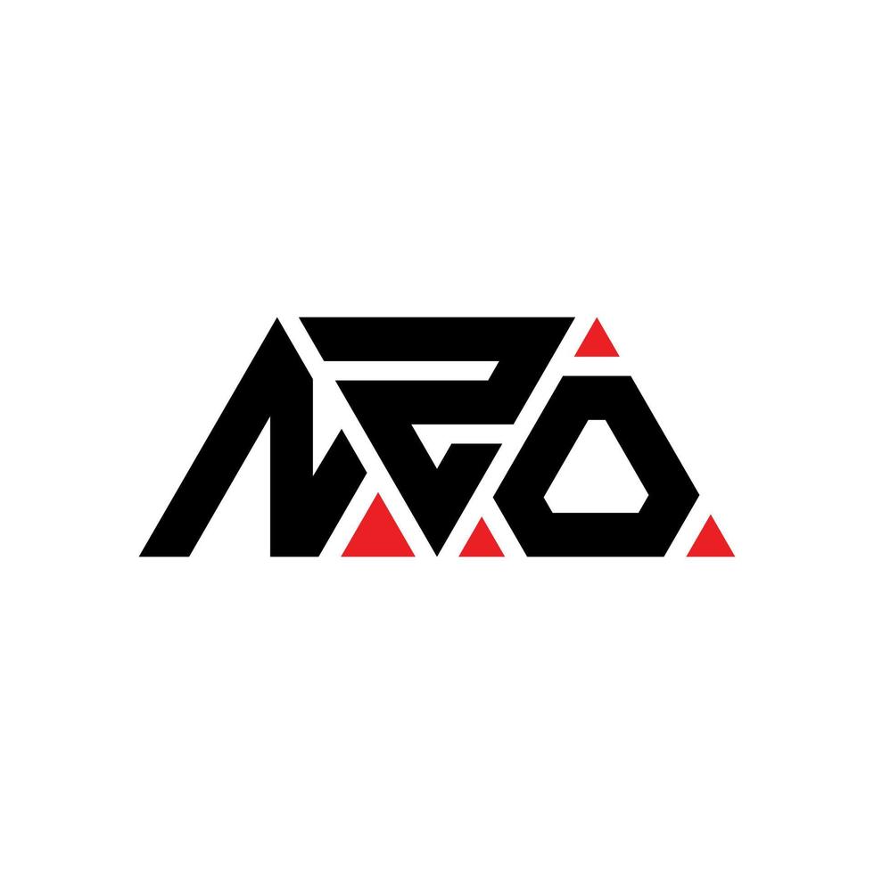 NZO triangle letter logo design with triangle shape. NZO triangle logo design monogram. NZO triangle vector logo template with red color. NZO triangular logo Simple, Elegant, and Luxurious Logo. NZO