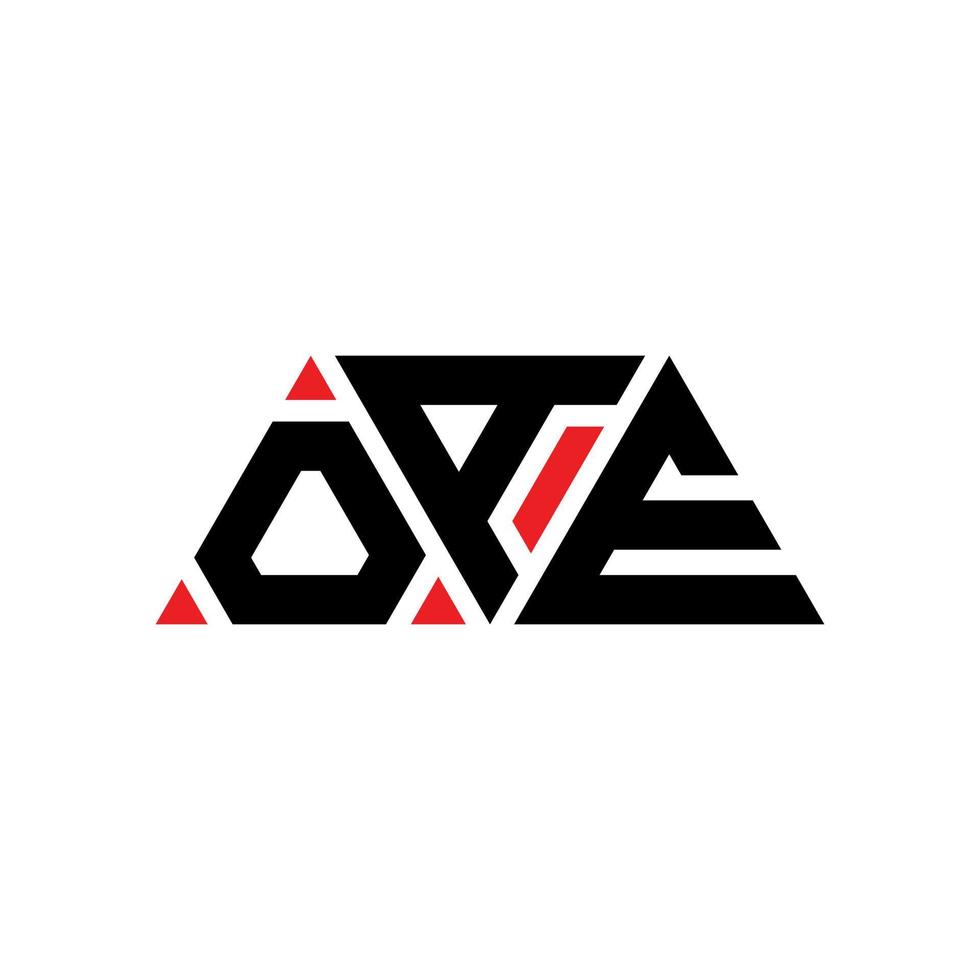 OAE triangle letter logo design with triangle shape. OAE triangle logo design monogram. OAE triangle vector logo template with red color. OAE triangular logo Simple, Elegant, and Luxurious Logo. OAE