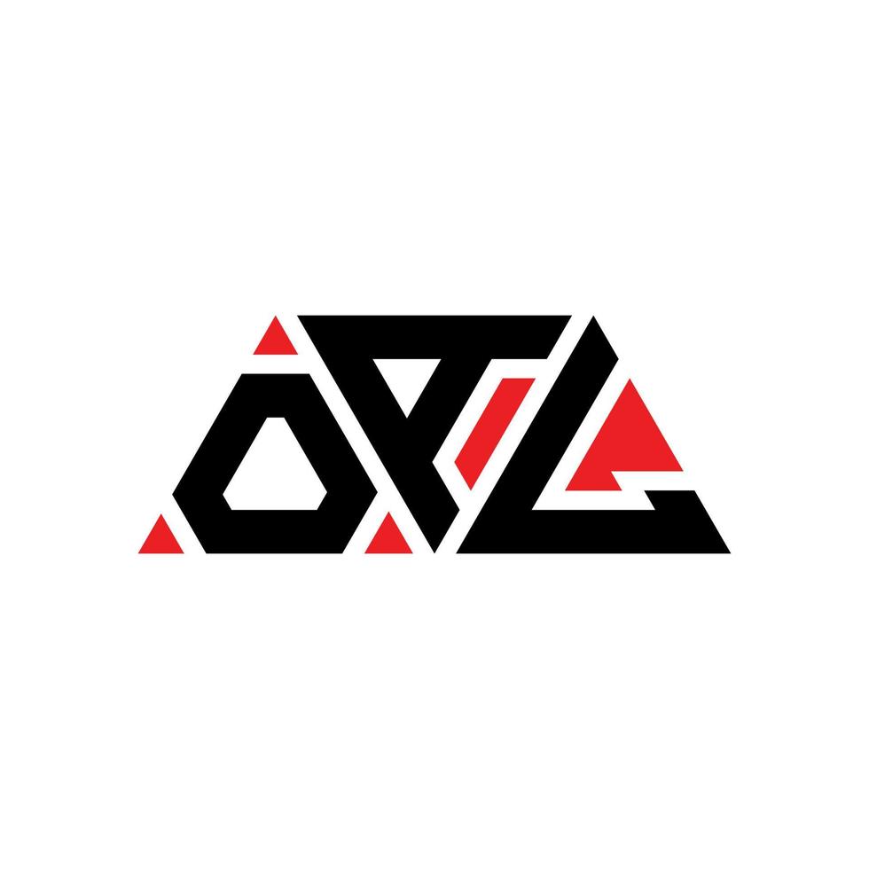 diseño de logotipo de letra de triángulo oal con forma de triángulo. monograma de diseño de logotipo de triángulo oal. plantilla de logotipo de vector de triángulo oal con color rojo. logotipo triangular oal logotipo simple, elegante y lujoso. Oal