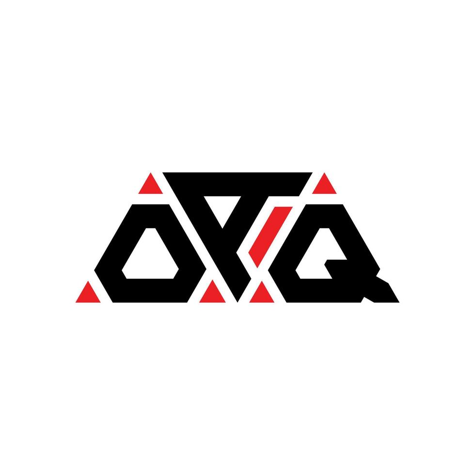 OAQ triangle letter logo design with triangle shape. OAQ triangle logo design monogram. OAQ triangle vector logo template with red color. OAQ triangular logo Simple, Elegant, and Luxurious Logo. OAQ