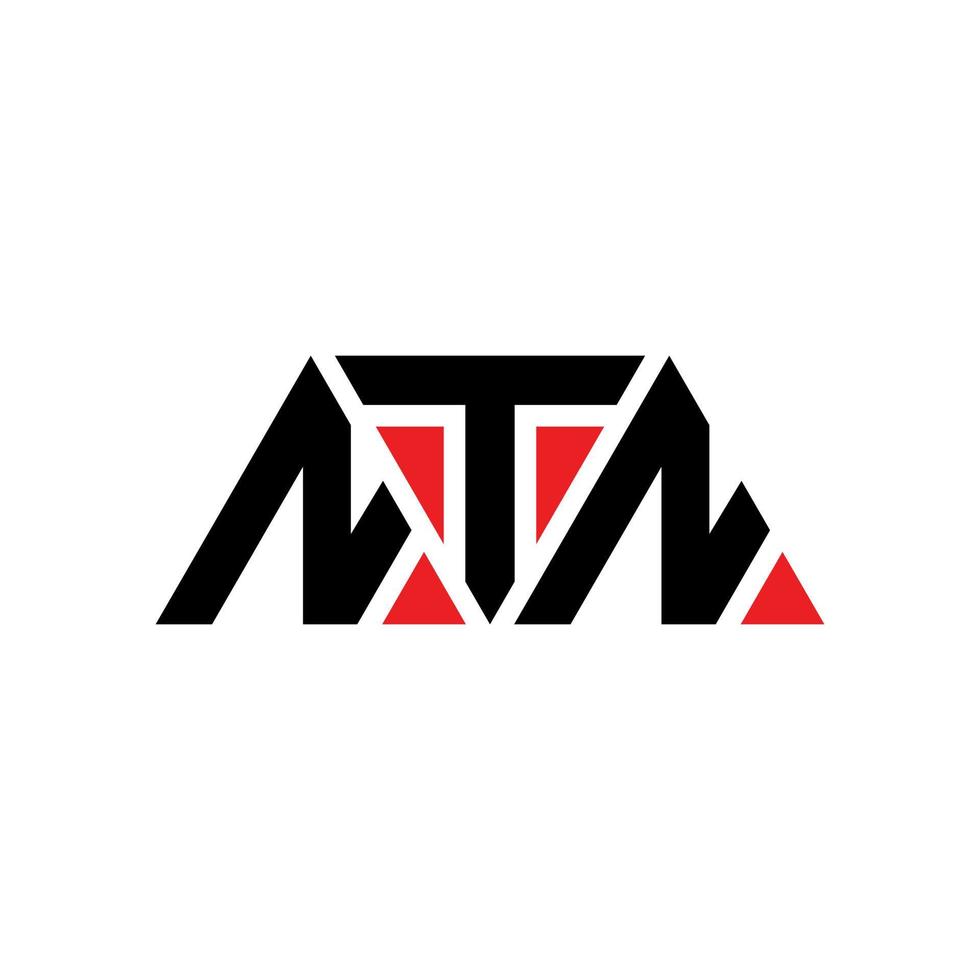 diseño de logotipo de letra triangular ntn con forma de triángulo. monograma de diseño de logotipo de triángulo ntn. plantilla de logotipo de vector de triángulo ntn con color rojo. logotipo triangular ntn logotipo simple, elegante y lujoso. no