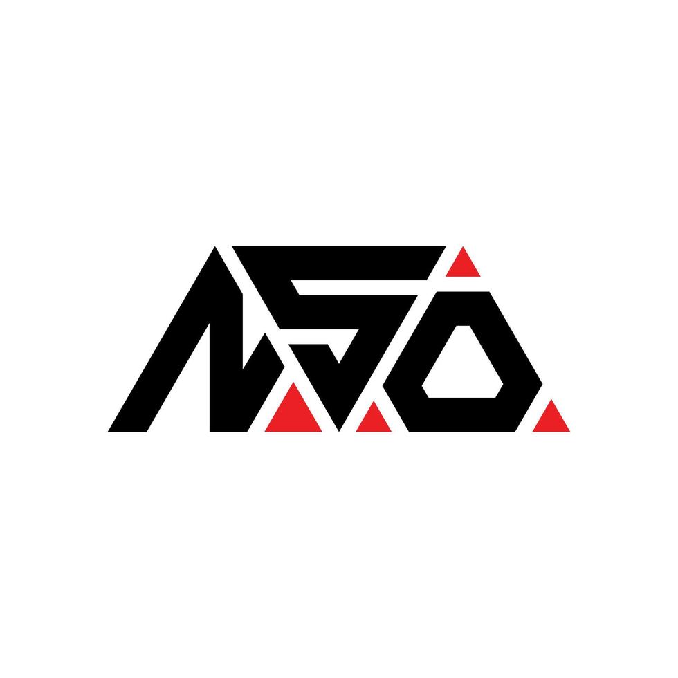 diseño de logotipo de letra triangular nso con forma de triángulo. monograma de diseño de logotipo de triángulo nso. plantilla de logotipo de vector de triángulo nso con color rojo. logotipo triangular nso logotipo simple, elegante y lujoso. nosotras