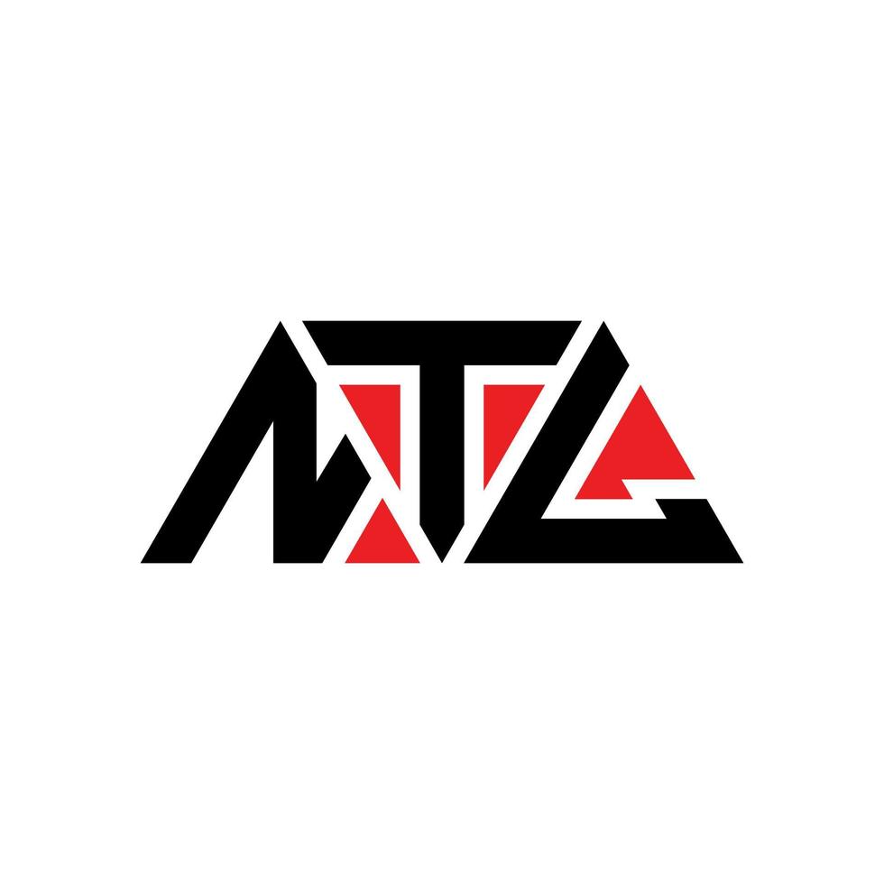 NTL triangle letter logo design with triangle shape. NTL triangle logo design monogram. NTL triangle vector logo template with red color. NTL triangular logo Simple, Elegant, and Luxurious Logo. NTL