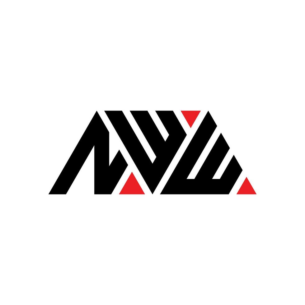 NWW triangle letter logo design with triangle shape. NWW triangle logo design monogram. NWW triangle vector logo template with red color. NWW triangular logo Simple, Elegant, and Luxurious Logo. NWW