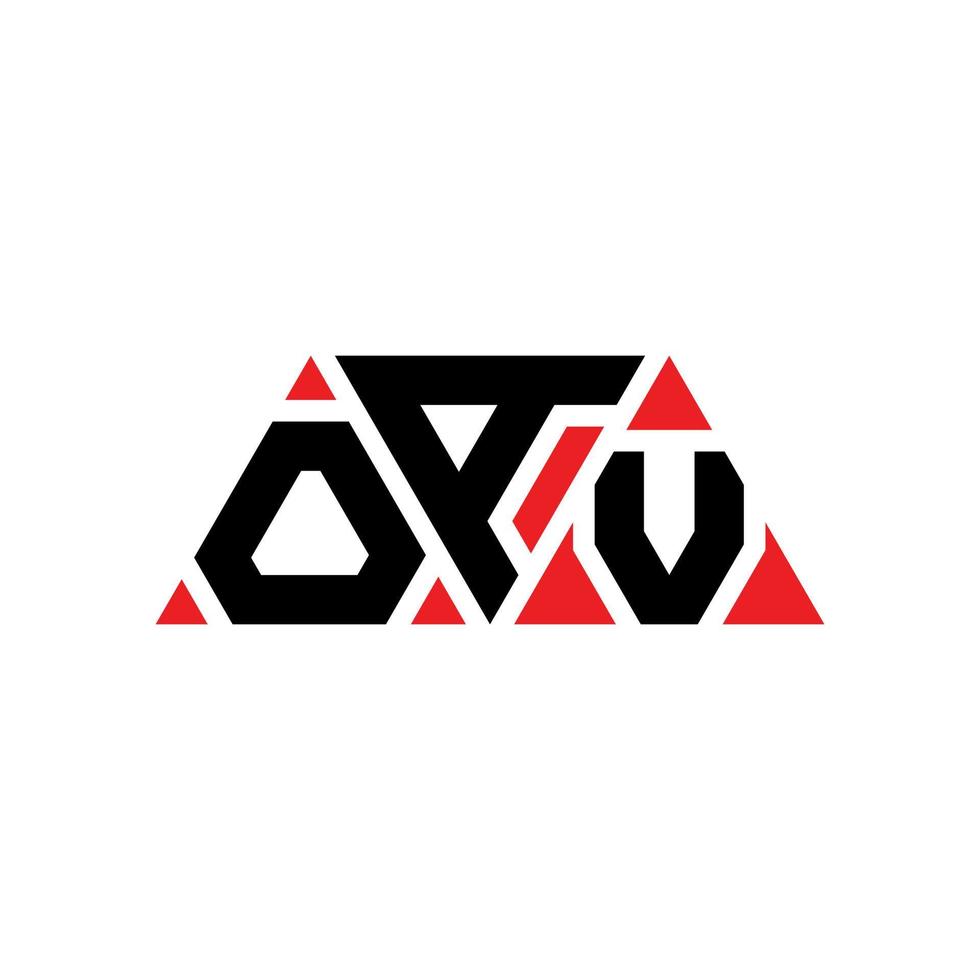 diseño de logotipo de letra triangular oav con forma de triángulo. monograma de diseño de logotipo de triángulo oav. plantilla de logotipo de vector de triángulo oav con color rojo. logotipo triangular oav logotipo simple, elegante y lujoso. oav