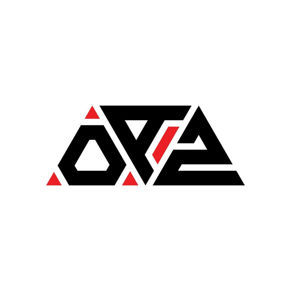 diseño de logotipo de letra de triángulo oaz con forma de triángulo. monograma de diseño del logotipo del triángulo oaz. plantilla de logotipo de vector de triángulo oaz con color rojo. logotipo triangular de oaz logotipo simple, elegante y lujoso. oaz