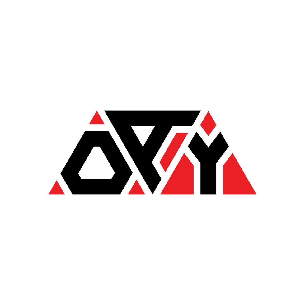 diseño de logotipo de letra triangular oay con forma de triángulo. monograma de diseño de logotipo de triángulo oay. plantilla de logotipo de vector de triángulo oay con color rojo. logotipo triangular oay logotipo simple, elegante y lujoso. Oye