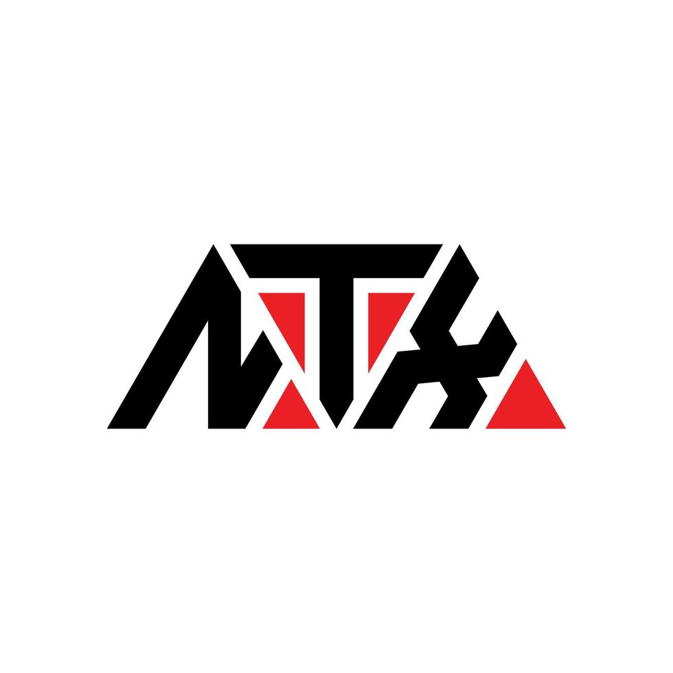 Diseño de logotipo de letra triangular ntx con forma de triángulo. monograma de diseño del logotipo del triángulo ntx. plantilla de logotipo de vector de triángulo ntx con color rojo. logotipo triangular ntx logotipo simple, elegante y lujoso. ntx