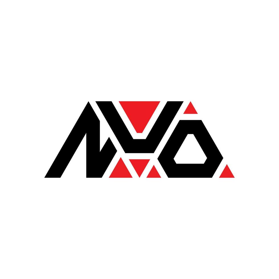 diseño de logotipo de letra triangular nuo con forma de triángulo. monograma de diseño del logotipo del triángulo nuo. plantilla de logotipo de vector de triángulo nuo con color rojo. logotipo triangular nuo logotipo simple, elegante y lujoso. nuevo