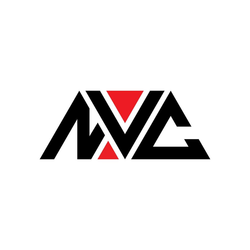 Diseño de logotipo de letra triangular nvc con forma de triángulo. monograma de diseño del logotipo del triángulo nvc. plantilla de logotipo de vector de triángulo nvc con color rojo. logotipo triangular nvc logotipo simple, elegante y lujoso. nvc