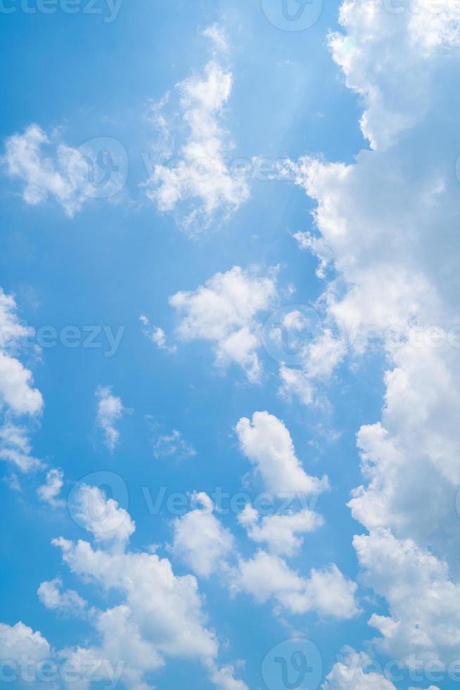 Beautiful view of blue sky with clouds at sunrise. Partly cloudy.Background cloud summer. Cloud summer. Sky cloud clear with sunset. Natural sky cinematic beautiful yellow and white texture background photo