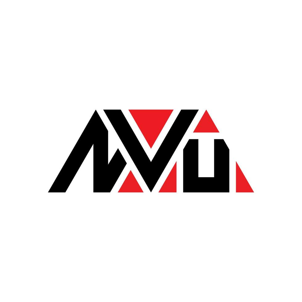 Diseño de logotipo de letra triangular nvu con forma de triángulo. monograma de diseño de logotipo de triángulo nvu. plantilla de logotipo de vector de triángulo nvu con color rojo. logotipo triangular nvu logotipo simple, elegante y lujoso. nvu