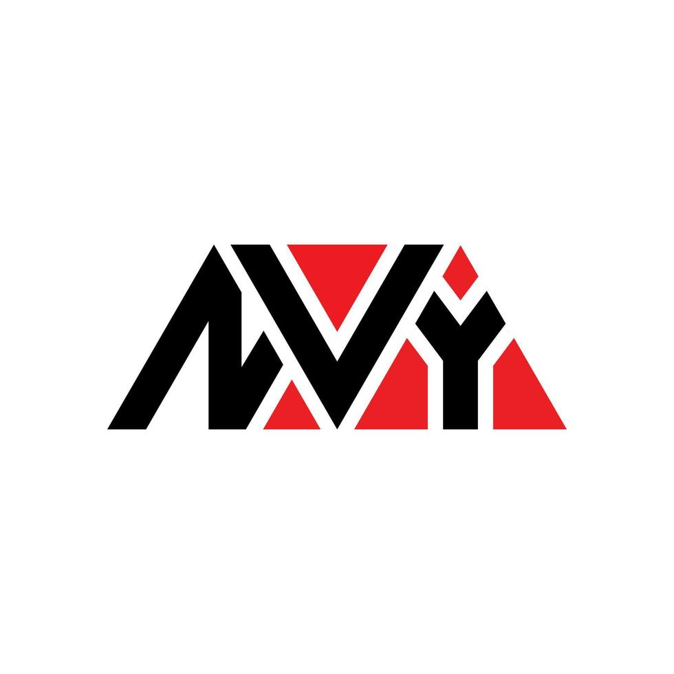 diseño de logotipo de letra de triángulo nvy con forma de triángulo. monograma de diseño de logotipo de triángulo nvy. plantilla de logotipo de vector de triángulo nvy con color rojo. logotipo triangular nvy logotipo simple, elegante y lujoso. nvy