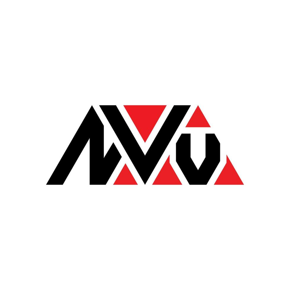 Diseño de logotipo de letra triangular nvv con forma de triángulo. monograma de diseño de logotipo de triángulo nvv. plantilla de logotipo de vector de triángulo nvv con color rojo. logotipo triangular nvv logotipo simple, elegante y lujoso. nvv