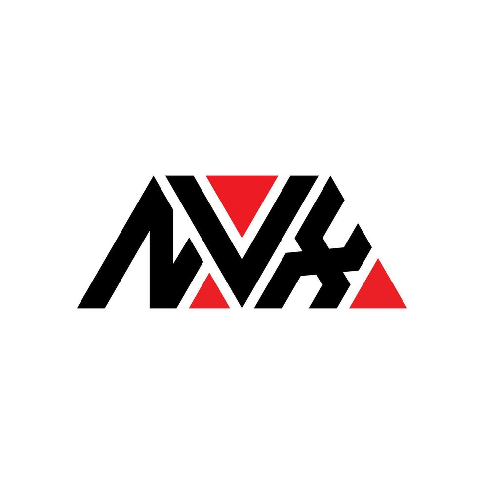 Diseño de logotipo de letra triangular nvx con forma de triángulo. monograma de diseño del logotipo del triángulo nvx. Plantilla de logotipo de vector de triángulo nvx con color rojo. logotipo triangular nvx logotipo simple, elegante y lujoso. nvx