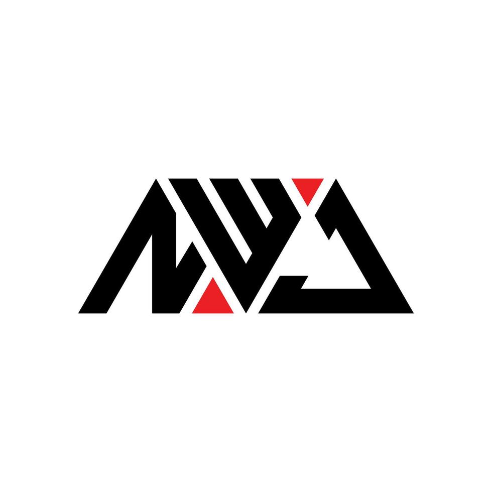 diseño de logotipo de letra triangular nwj con forma de triángulo. monograma de diseño del logotipo del triángulo nwj. plantilla de logotipo de vector de triángulo nwj con color rojo. logotipo triangular nwj logotipo simple, elegante y lujoso. nwj