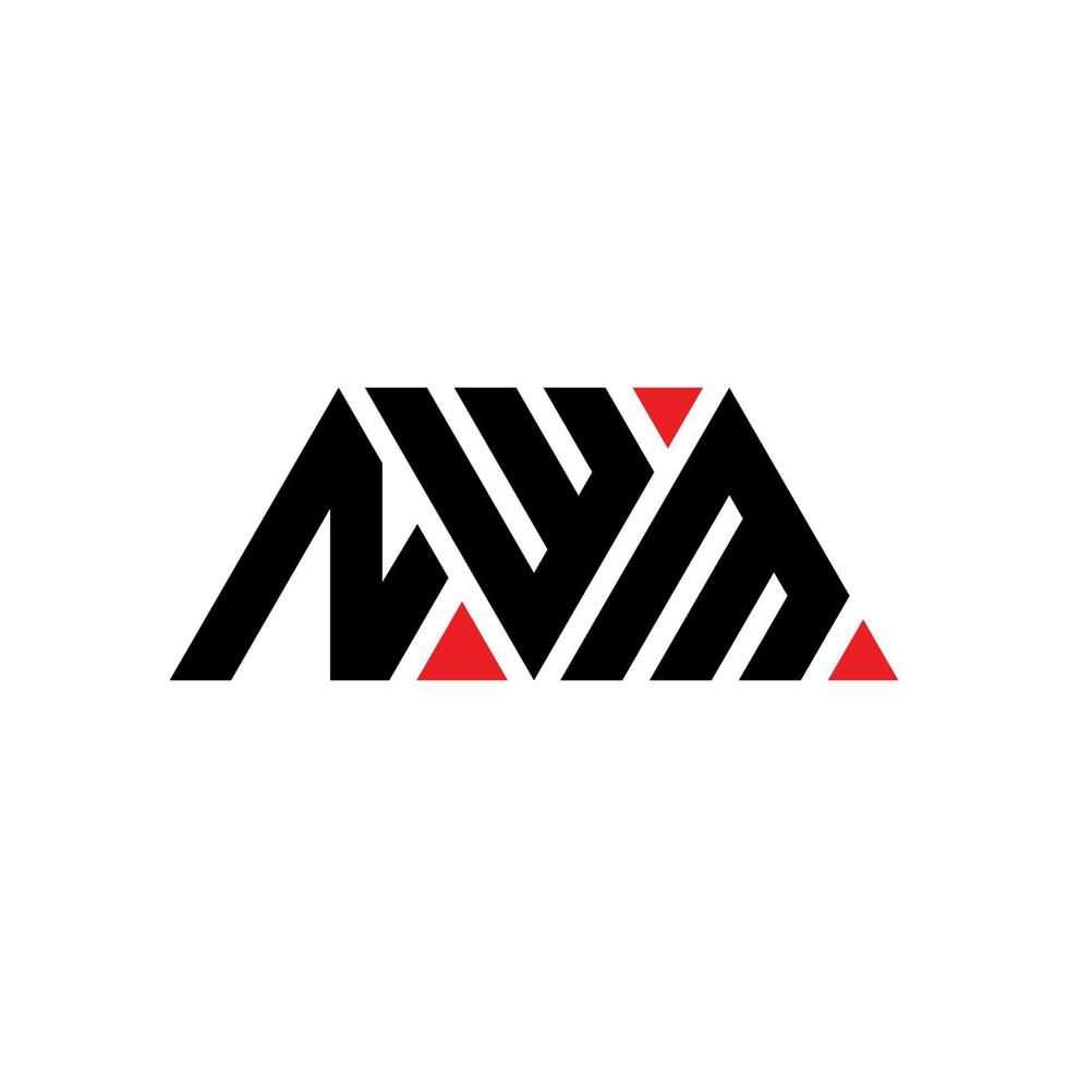 diseño de logotipo de letra triangular nwm con forma de triángulo. monograma de diseño de logotipo de triángulo nwm. plantilla de logotipo de vector de triángulo nwm con color rojo. logotipo triangular nwm logotipo simple, elegante y lujoso. nwm